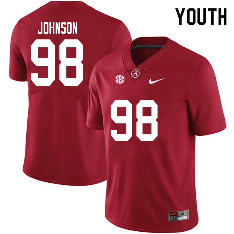 Alabama Crimson Tide Youth Sam Johnson #98 Crimson NCAA Nike Authentic Stitched 2020 College Football Jersey IT16L55YW